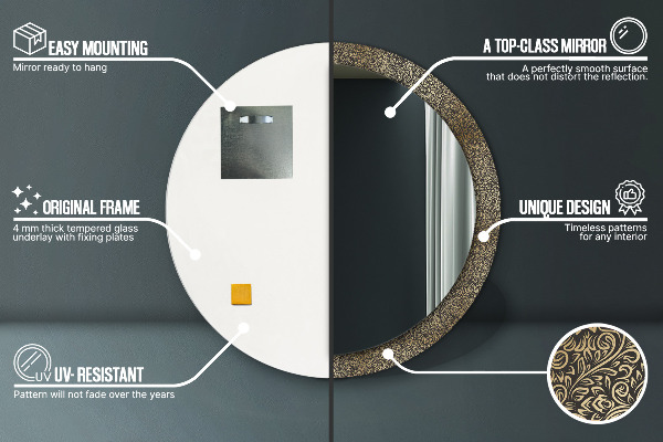 Specchio tondo decoro Ornamenti dorati