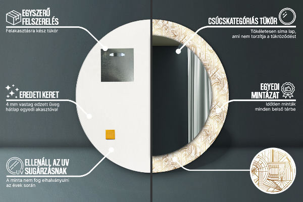 Specchio tondo decoro Composizione art deco