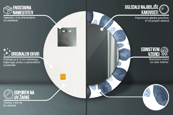 Specchio tondo stampato Moon Mandala