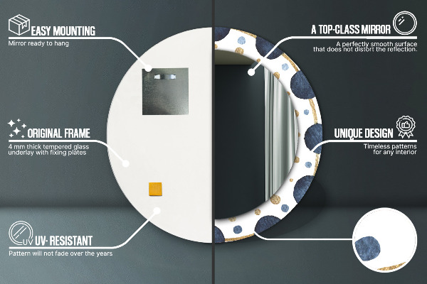 Specchio tondo stampato Moon Mandala