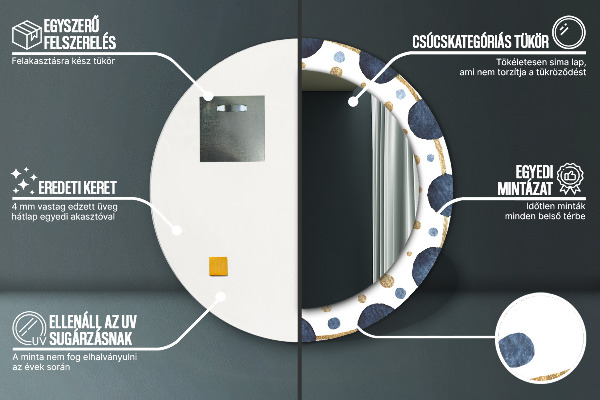 Specchio tondo stampato Moon Mandala