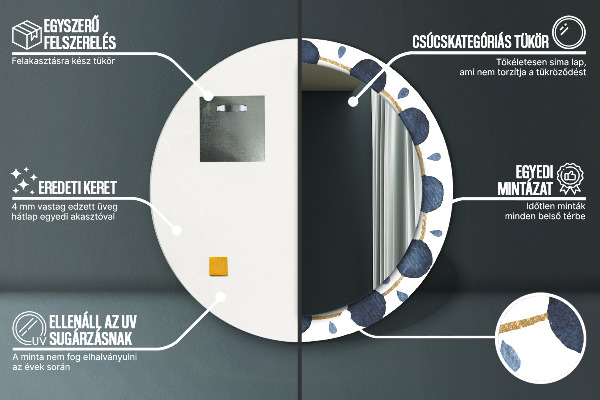 Specchio tondo stampato Moon Mandala