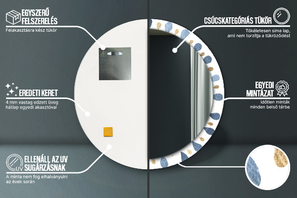 Specchio tondo stampato Moon Mandala