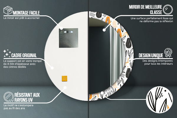 Specchio tondo stampato Papai papai