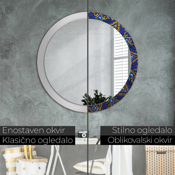 Specchio tondo stampato Composizione decorativa