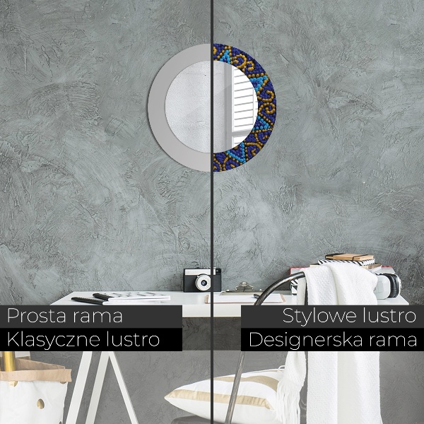 Specchio tondo stampato Composizione decorativa