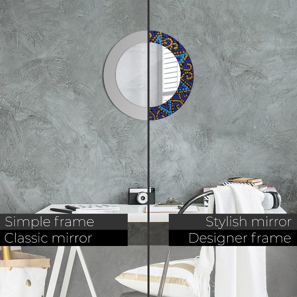 Specchio tondo stampato Composizione decorativa