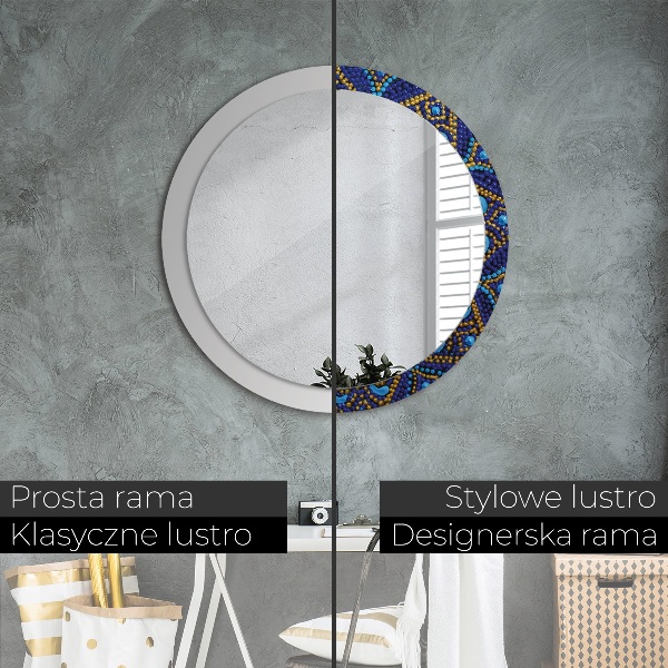 Specchio tondo stampato Composizione decorativa
