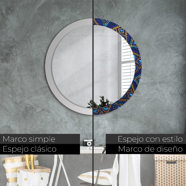 Specchio tondo stampato Composizione decorativa
