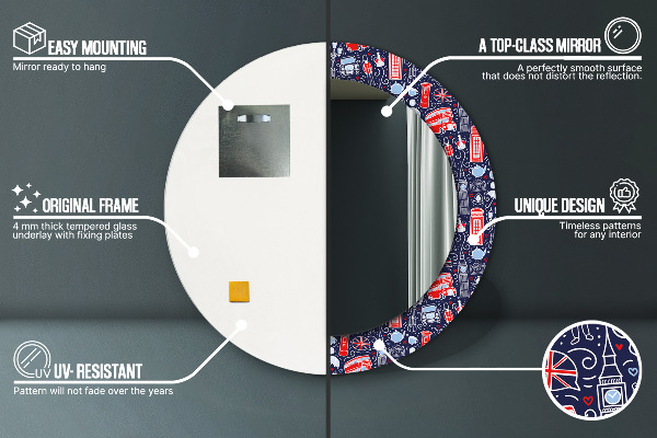 Specchio tondo stampato Simbolo di Londra