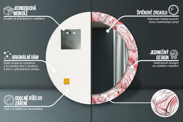 Specchio tondo stampato Pattern fiammeggiante