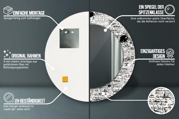 Specchio tondo stampato Modello