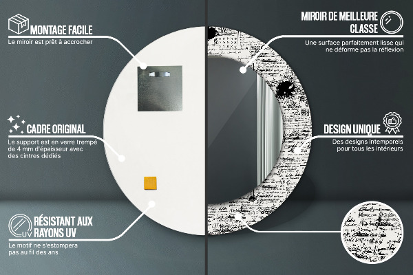 Specchio tondo stampato Modello