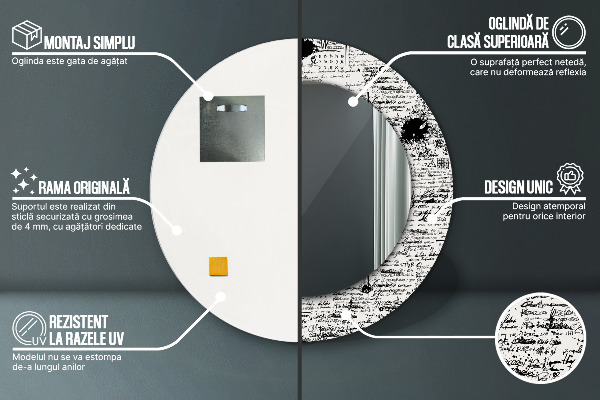 Specchio tondo stampato Modello