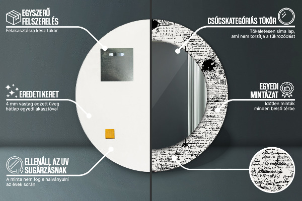 Specchio tondo stampato Modello