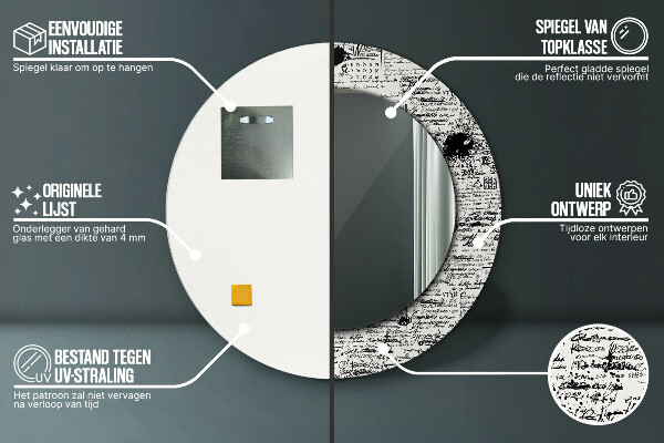 Specchio tondo stampato Modello