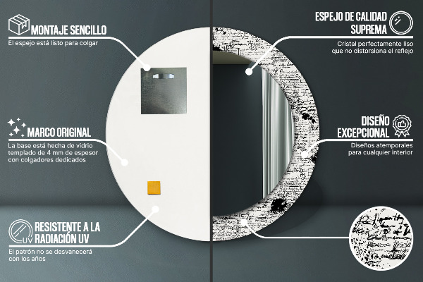 Specchio tondo stampato Modello