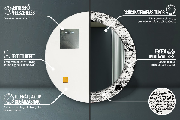 Specchio tondo stampato Modello