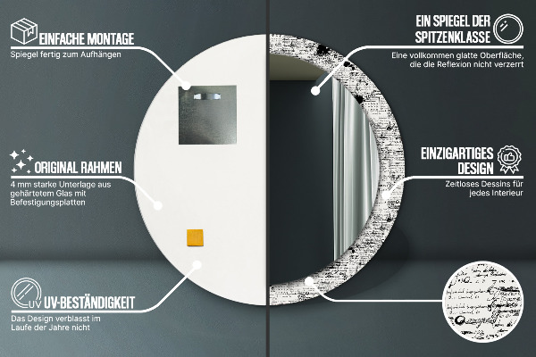Specchio tondo stampato Modello
