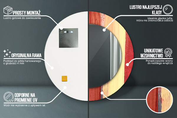 Specchio tondo stampato Immagine astratta