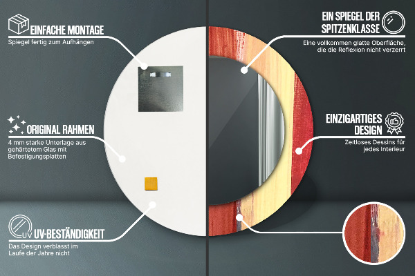 Specchio tondo stampato Immagine astratta