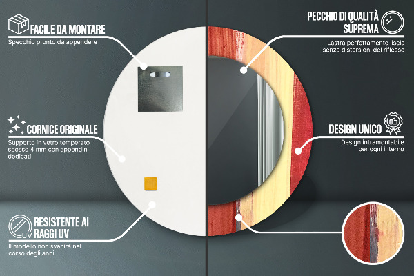 Specchio tondo stampato Immagine astratta