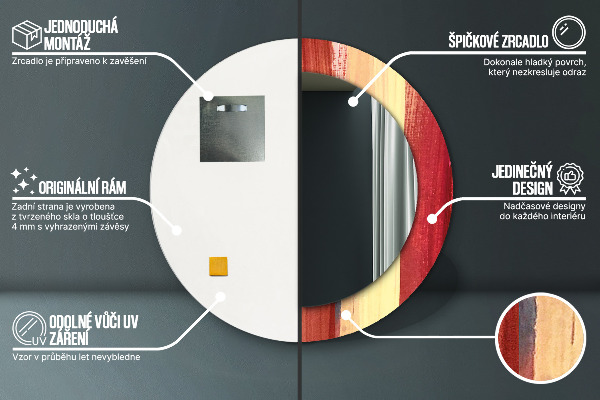 Specchio tondo stampato Immagine astratta
