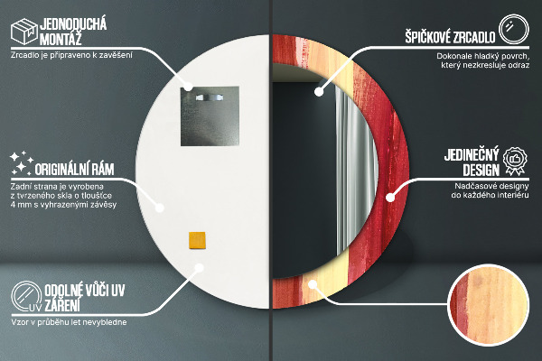 Specchio tondo stampato Immagine astratta