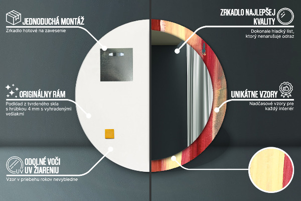 Specchio tondo stampato Immagine astratta