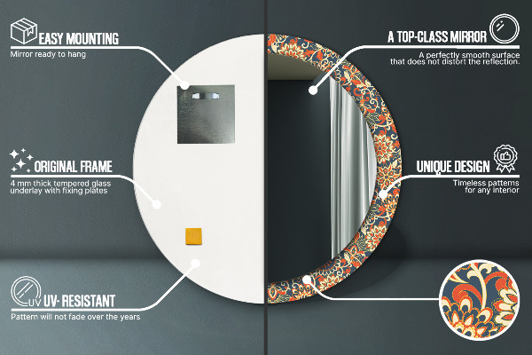 Specchio tondo decoro Illustrazione dell'anno di fiori