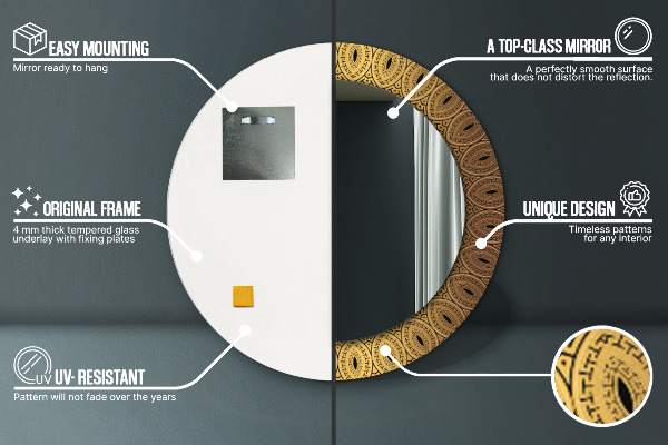 Specchio tondo decoro Ornamento greco