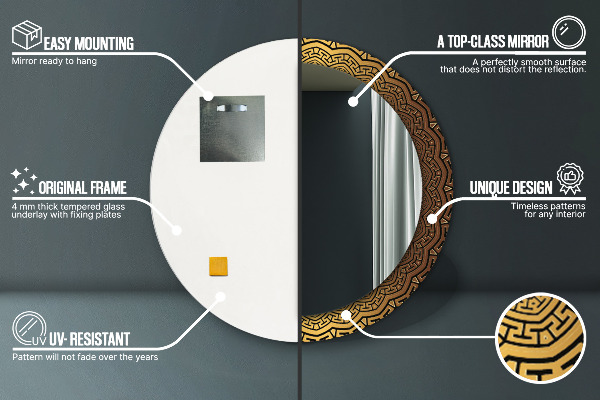 Specchio tondo decoro Ornamento greco