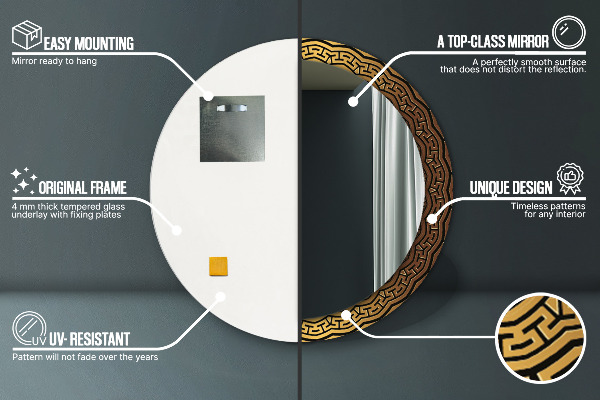 Specchio tondo decoro Ornamento greco