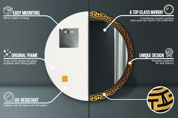 Specchio tondo decoro Ornamento greco