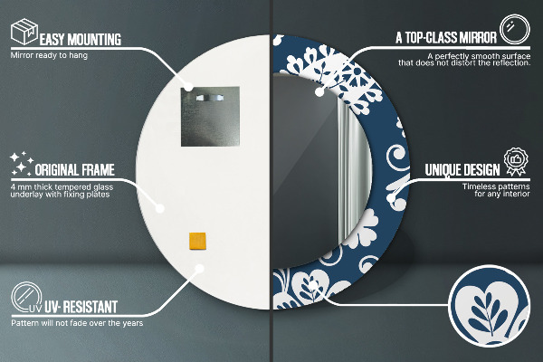 Specchio tondo decoro Composizione di Paisley