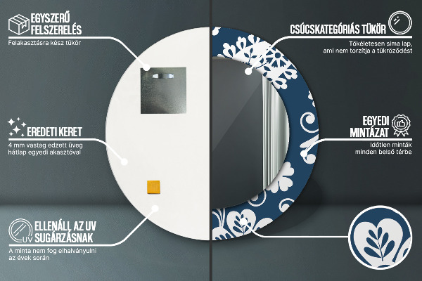 Specchio tondo decoro Composizione di Paisley