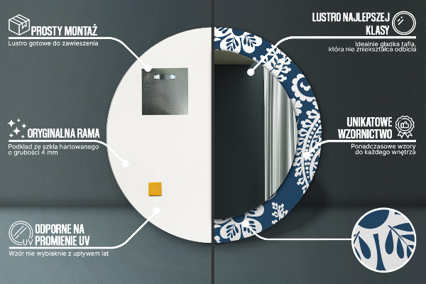 Specchio tondo decoro Composizione di Paisley