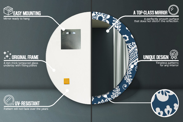 Specchio tondo decoro Composizione di Paisley