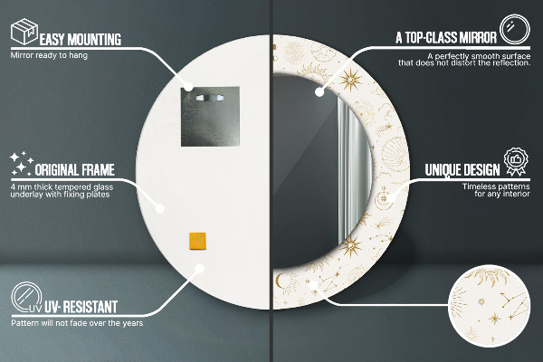 Specchio tondo decoro Modello esoterico mistico