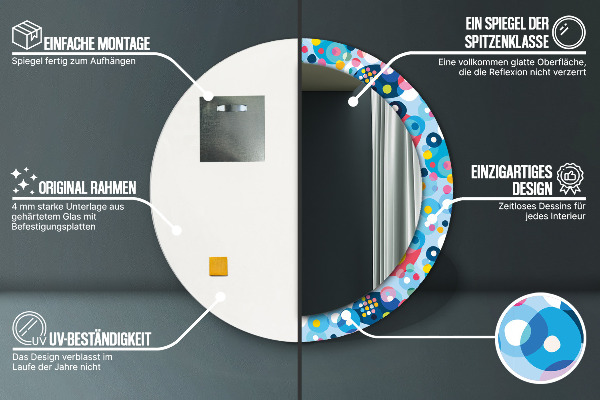 Specchio tondo stampato Spine colorate