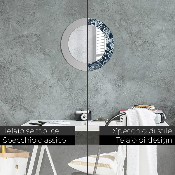 Specchio tondo stampato Collage