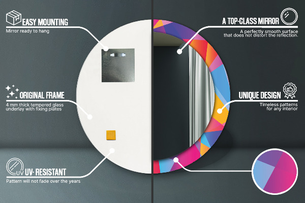 Specchio tondo decoro Composizione geometrica