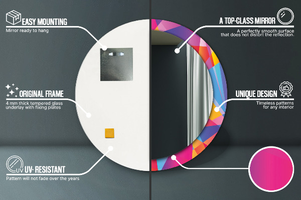 Specchio tondo decoro Composizione geometrica