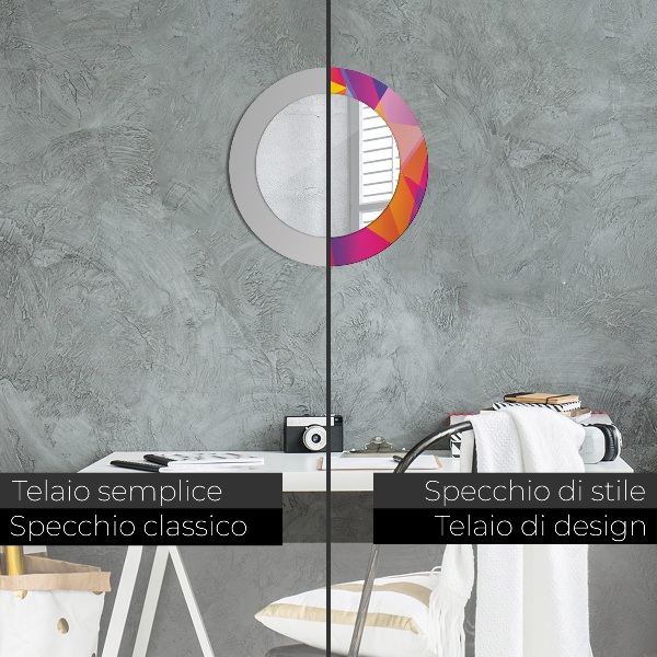Specchio tondo decoro Composizione geometrica