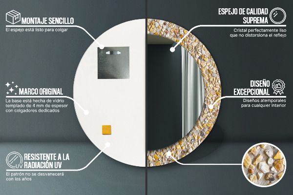 Specchio tondo decoro Pattern lastrico