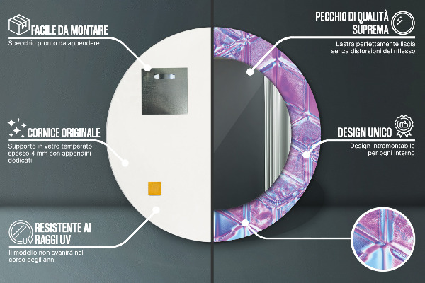 Specchio tondo decoro Abstract Surreal