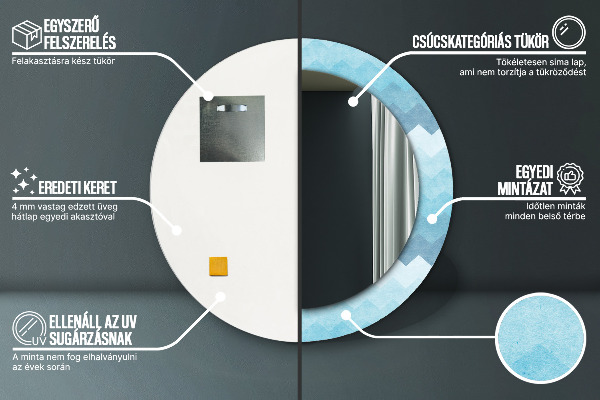 Specchio tondo decoro Motivo Chevron