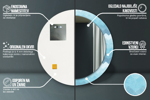 Specchio tondo decoro Motivo Chevron