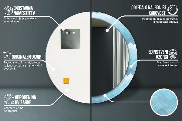 Specchio tondo decoro Motivo Chevron