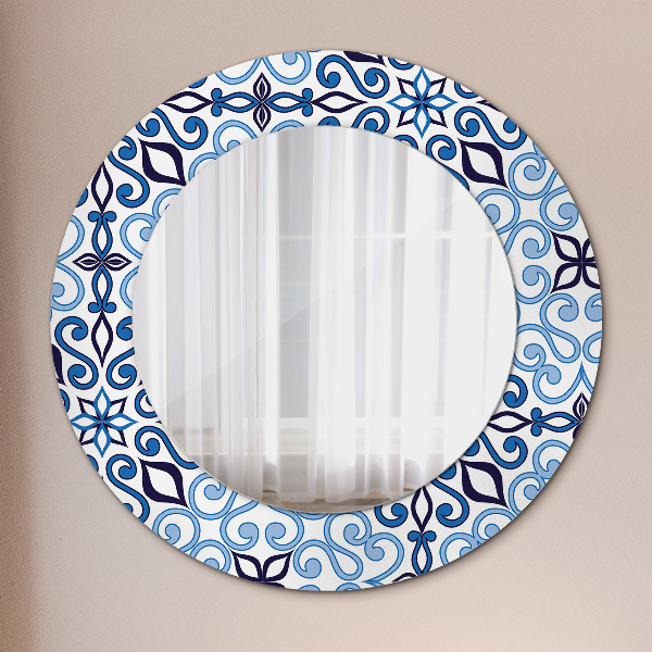Specchio tondo decoro Pattern arabo blu